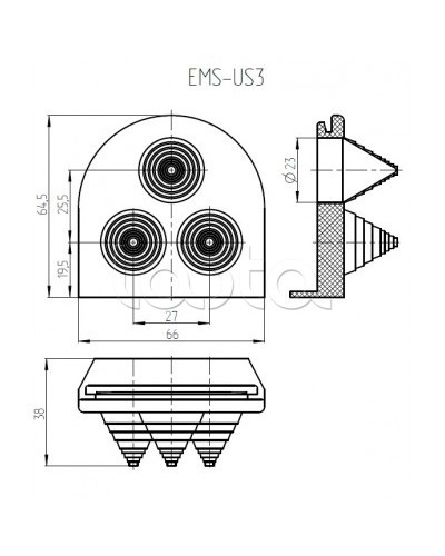 Ввод кабельный Elbox EMS-US3 во Владимире Аксессуары для стоек и шкафов Pintop.ru